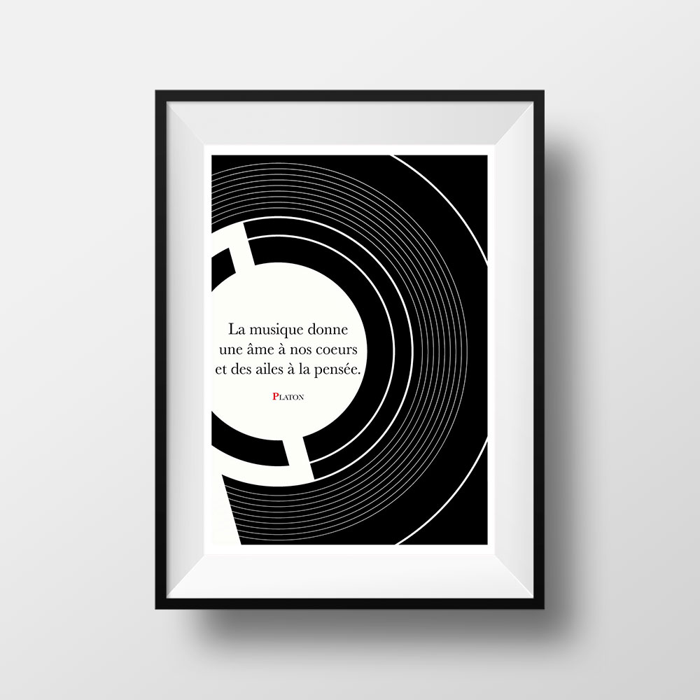 Citation Platon Illustree Musique Affiche Arts Citations