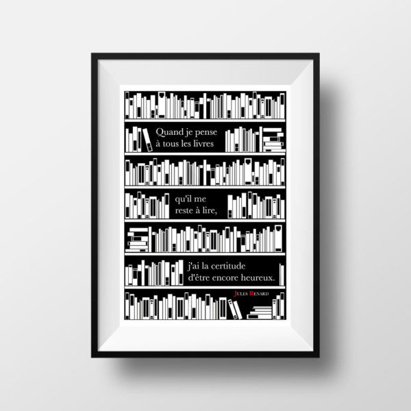 Affiche Citation Poster Littéraire - Jules Renard Livres