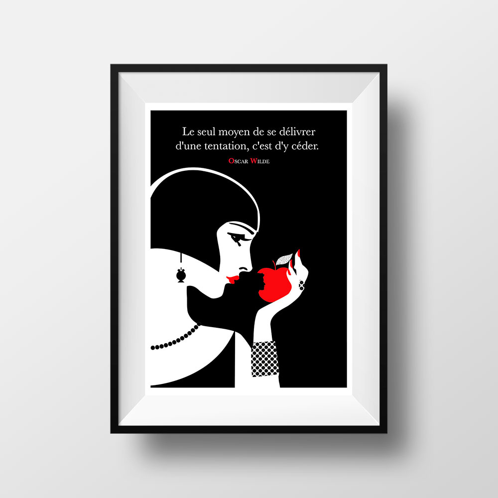 Affiche Citation Oscar Wilde Tentation Arts Citations